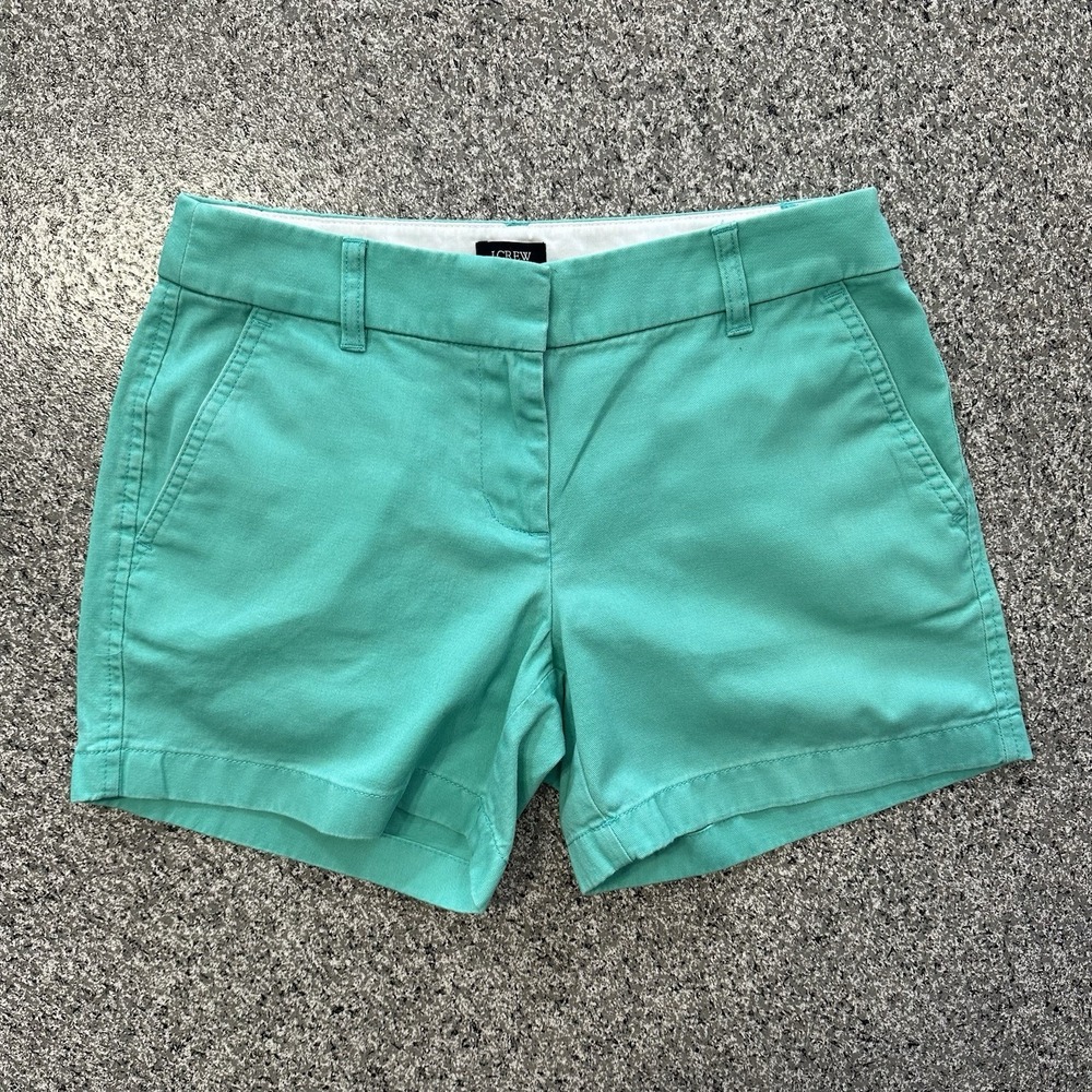 J Crew Shorts Womens 0 28x5 Chino Casual Mint Green Cotton 5"